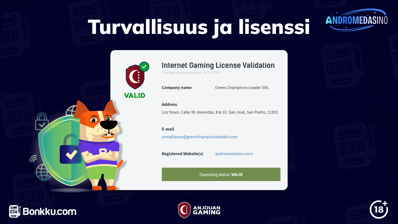 andromedasino lisenssi