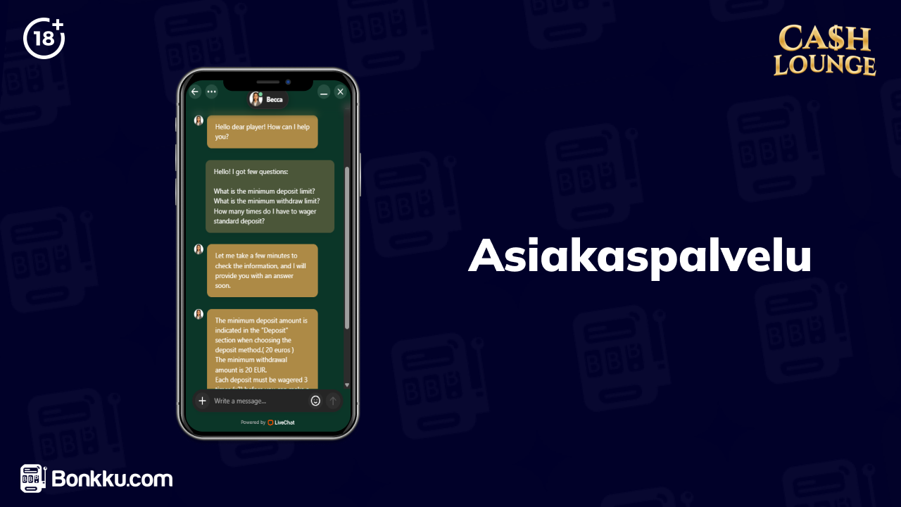 cashlounge casino asiakaspalvelu