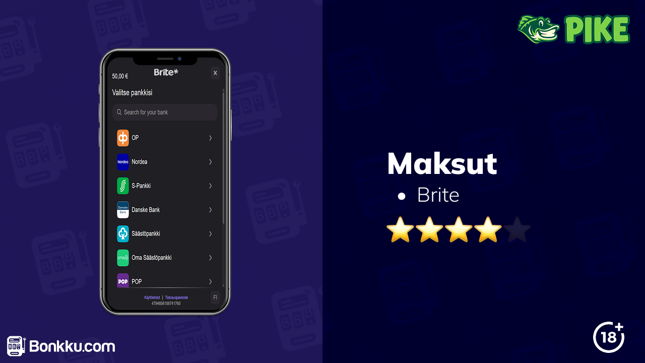 pike casino maksutavat