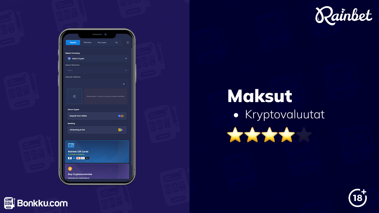 rainbet casino maksut