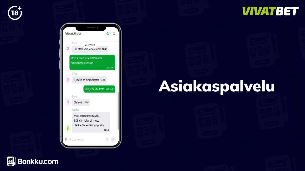 vivatbet casino asiakaspalvelu