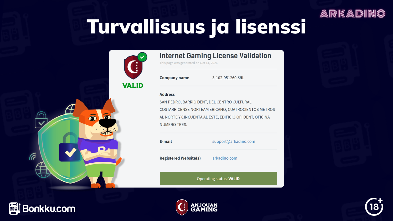 arkadino kasino lisenssi