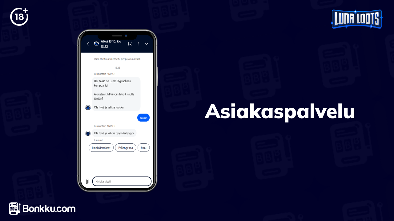 lunaloots casino asiakaspalvelu