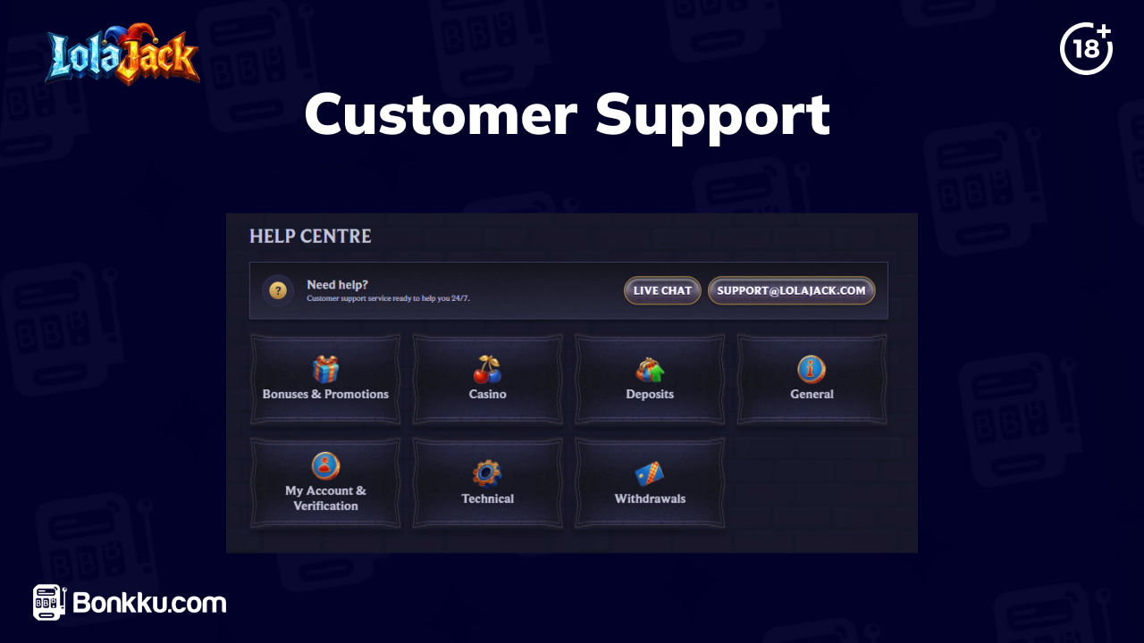 lolajack casino customer support