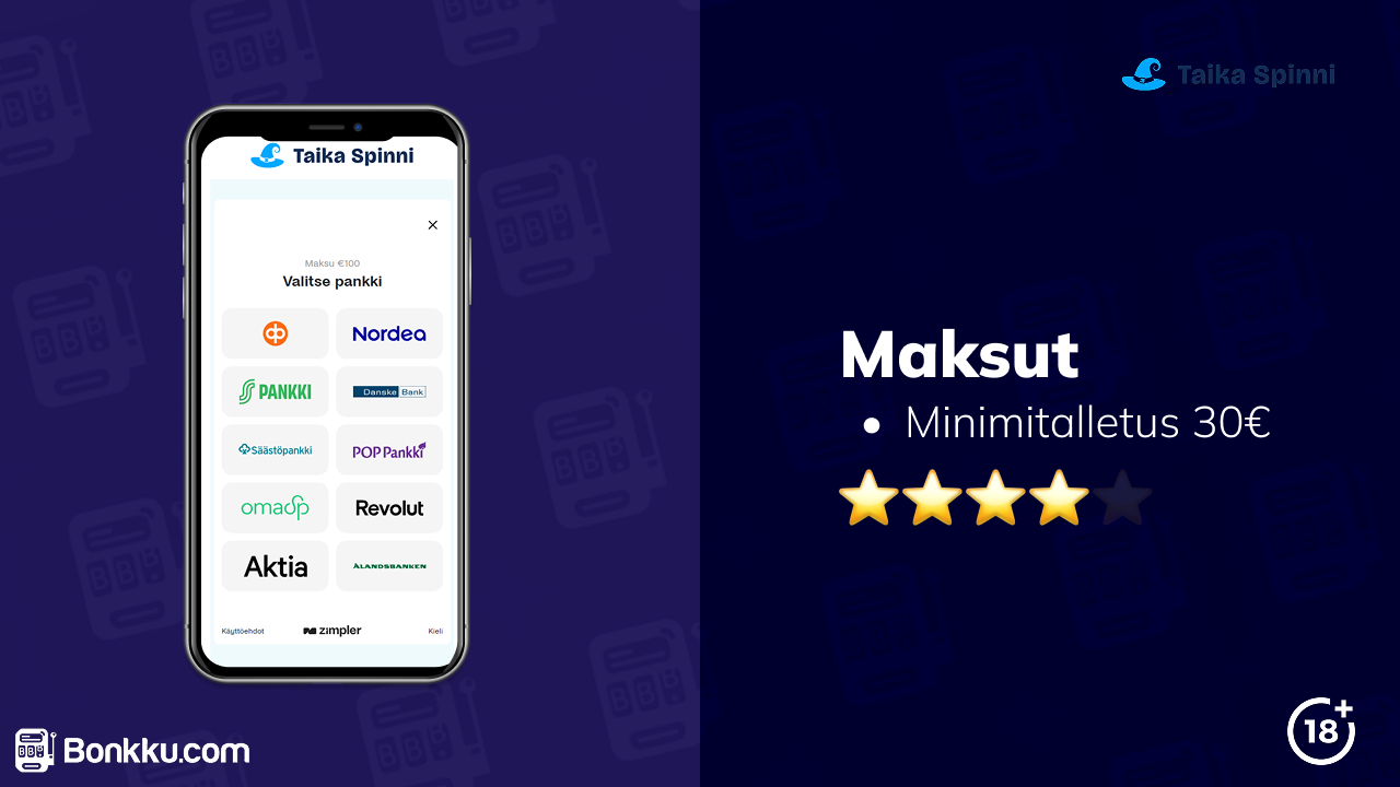 taika spinni casino kotiutus ja talletus