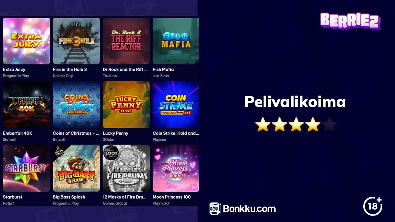 berriez casino pelivalikoima
