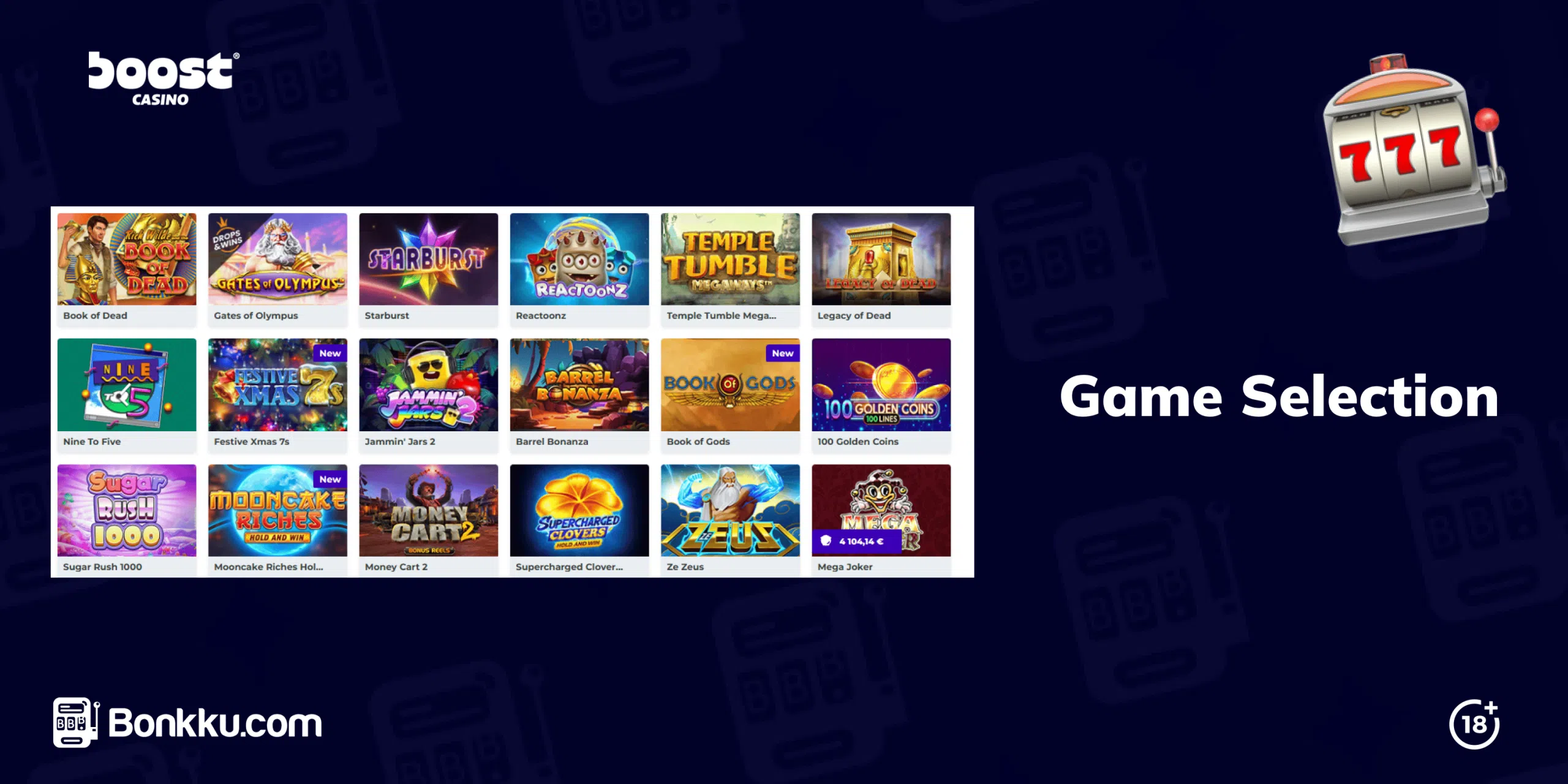 boost casino game selection