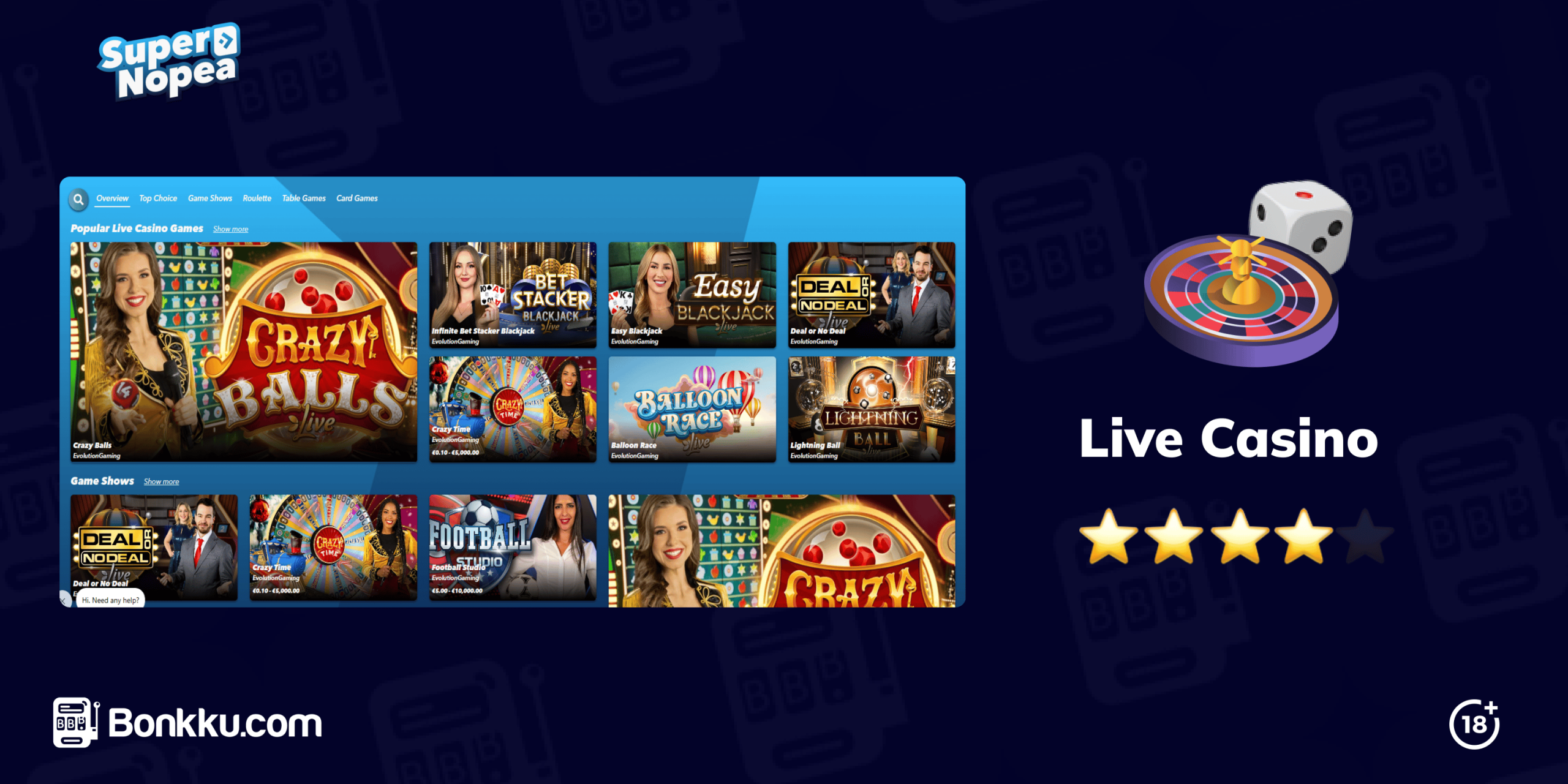 supernopea live casino