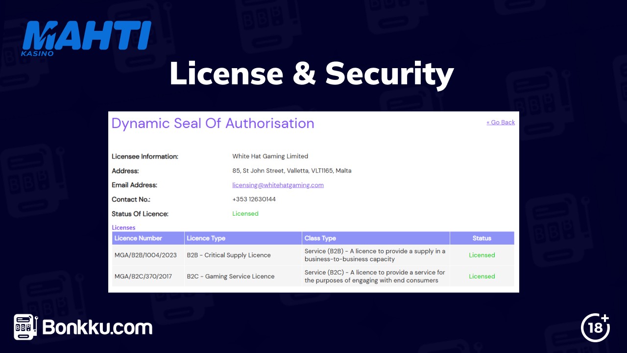 mahti casino license and security
