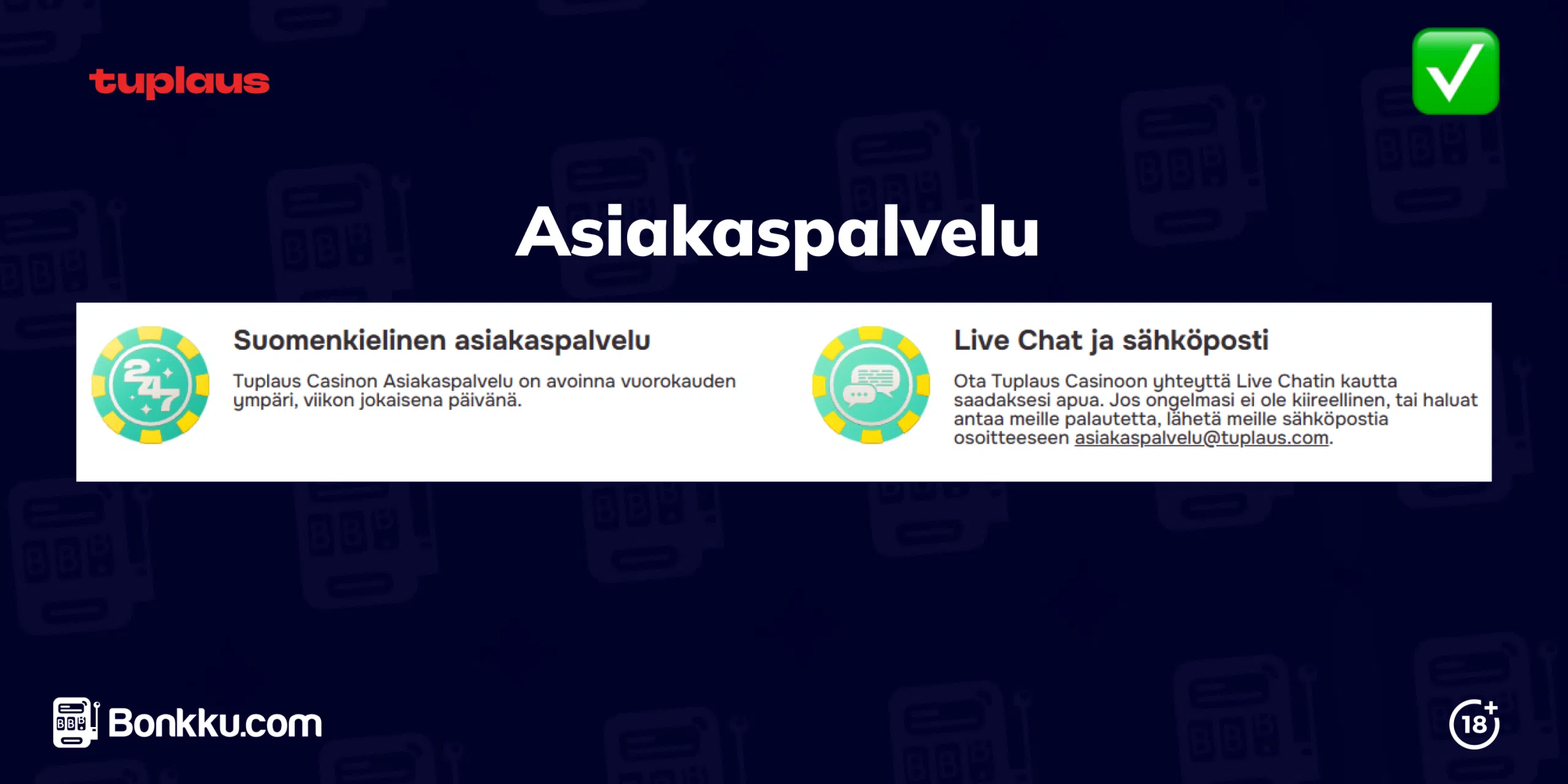 tuplaus kasinon asiakaspalvelu