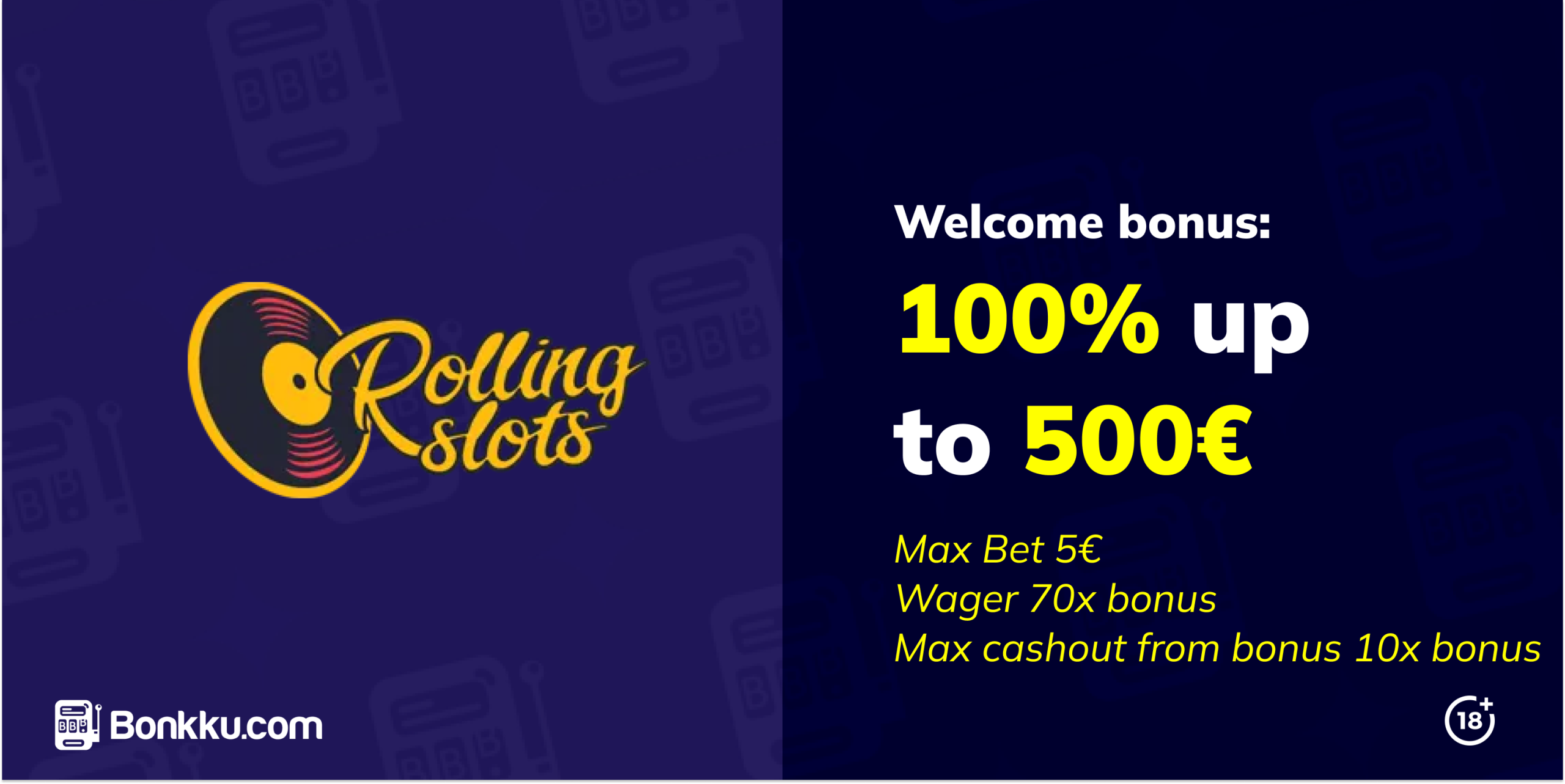 rolling slots casino welcome bonus