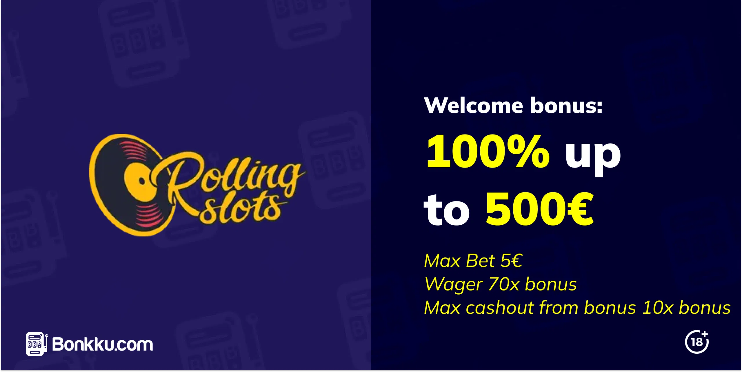 rolling slots casino welcome bonus