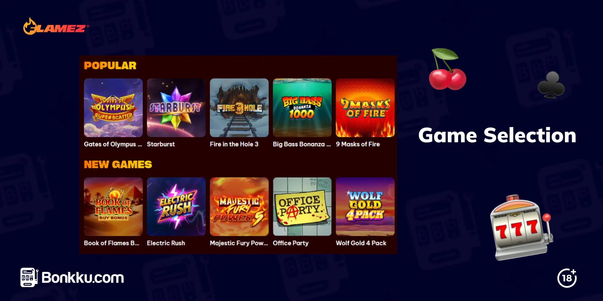 flamez casino game selection
