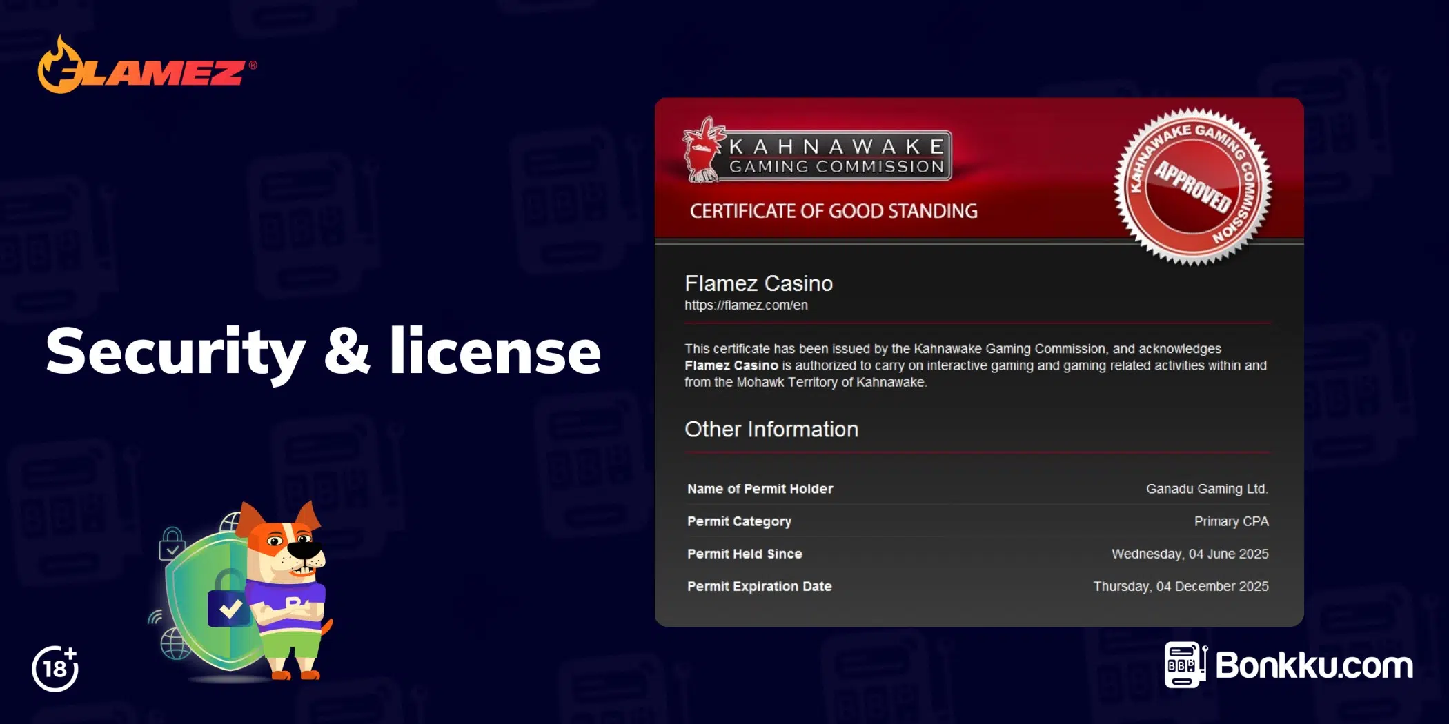 flamez casino security & license