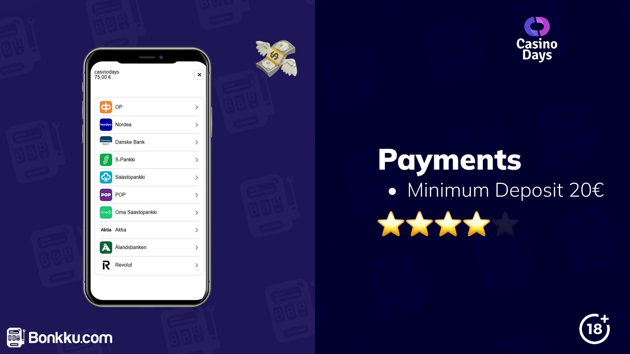 casino days payments