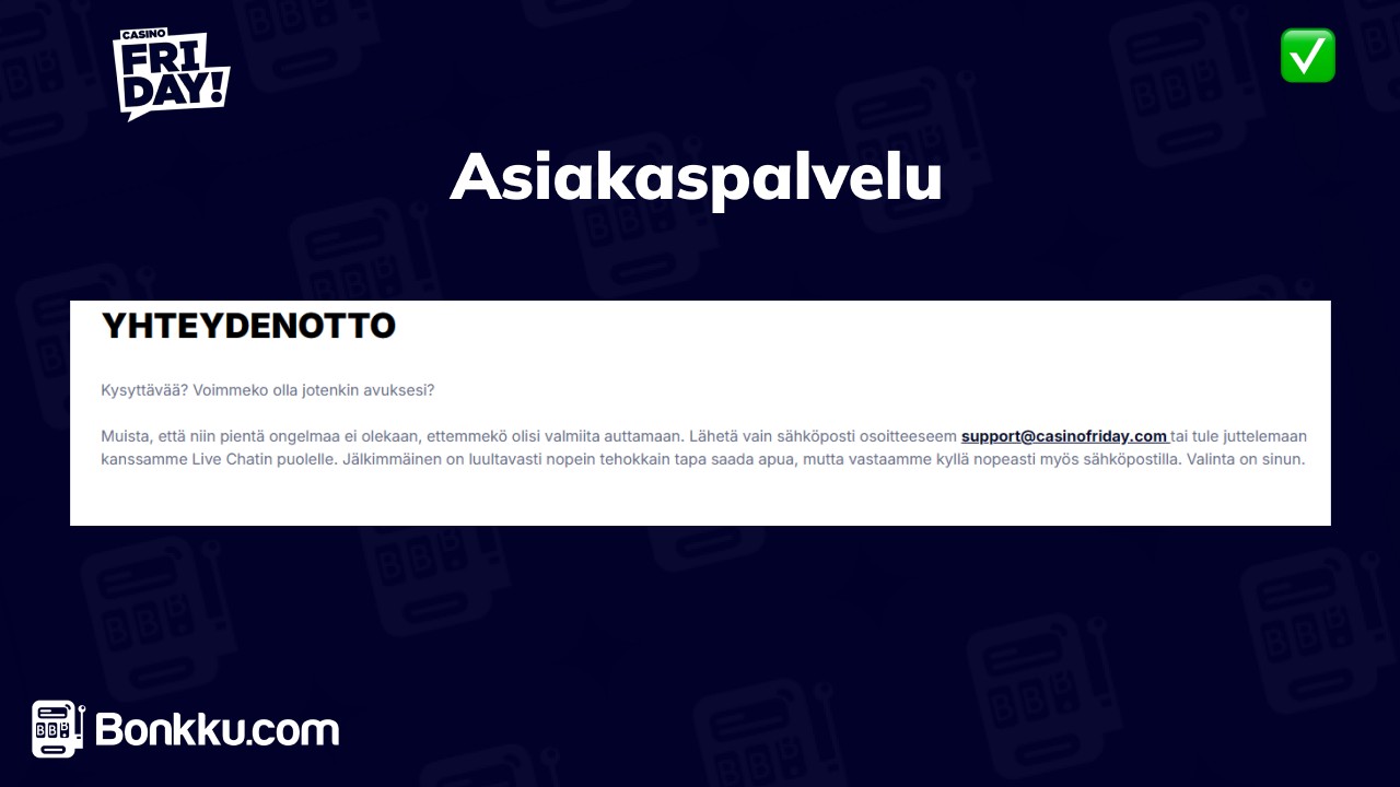 casino friday asiakaspalvelu