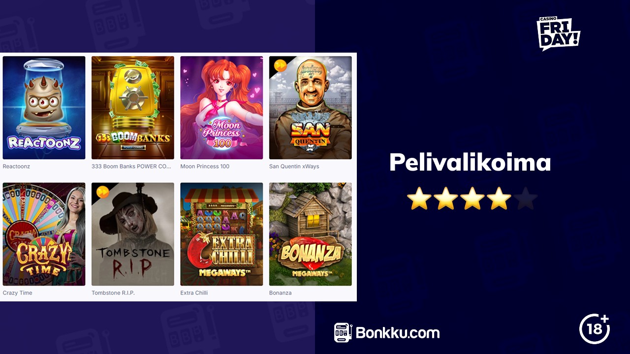 casino friday pelivalikoima