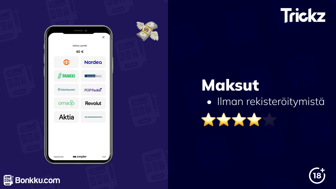 trickz casino kotiutus ja talletus