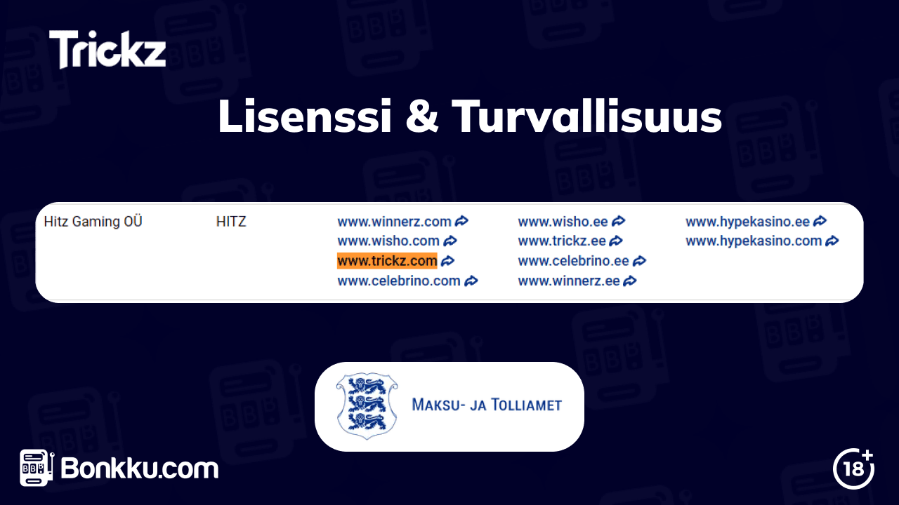 trickz casino lisenssi ja turvallisuus