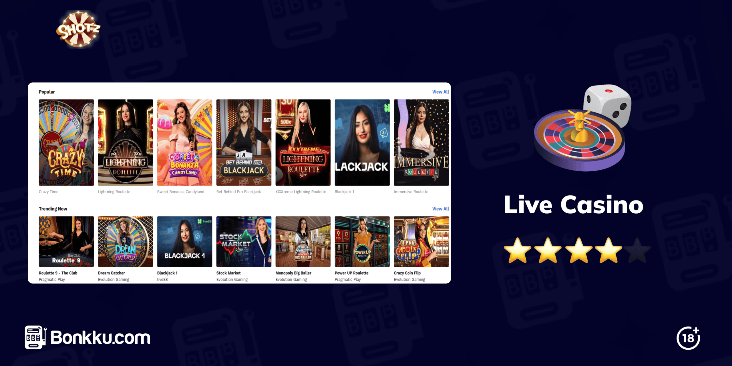 live casino at shotz
