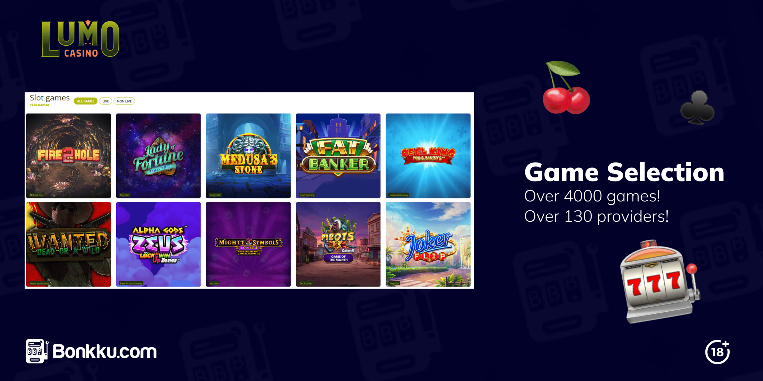 lumo casino game selection