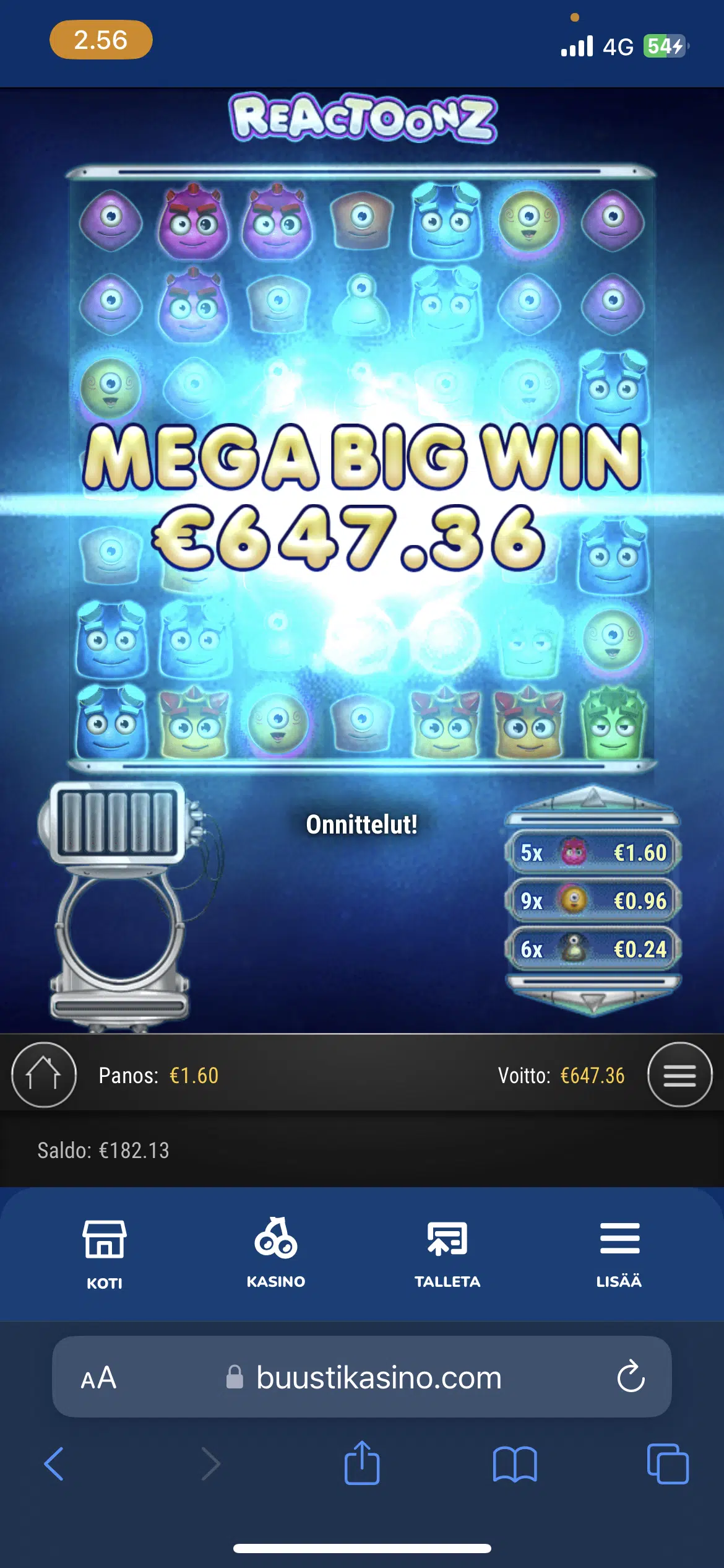 Big wins screenshot