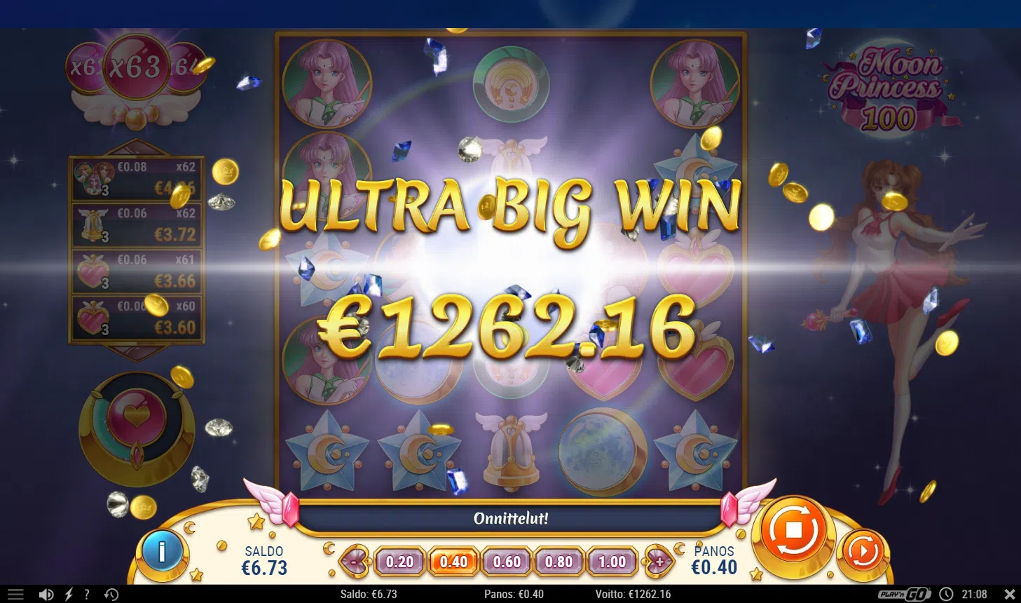 Big wins screenshot