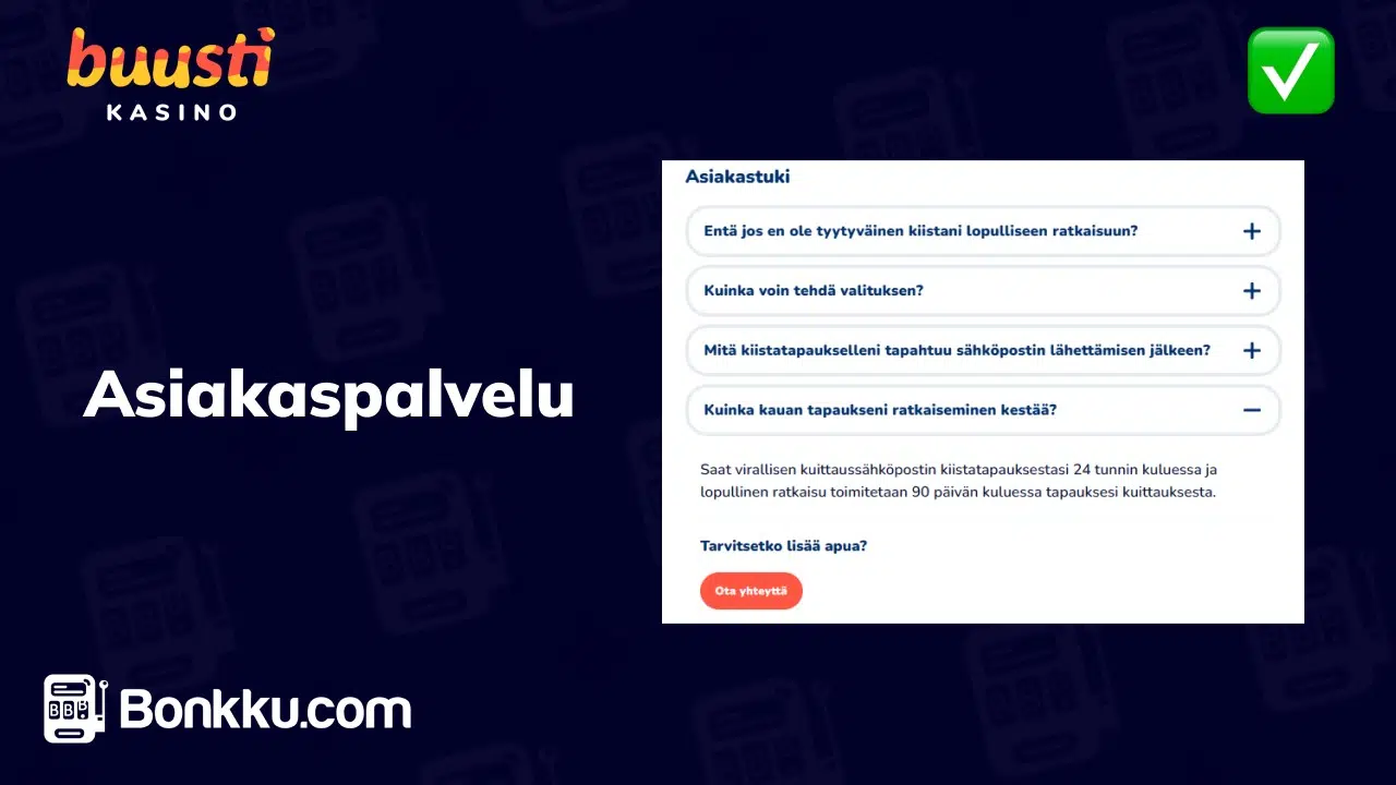 buusti kasino asiakaspalvelu