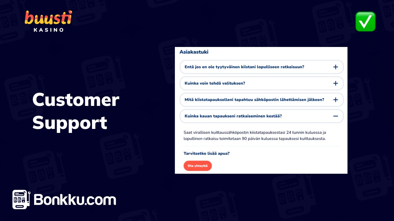 buusti kasino customer support