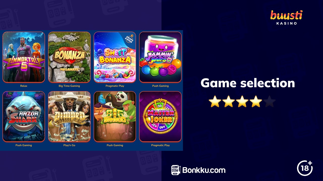 buusti kasino game selection