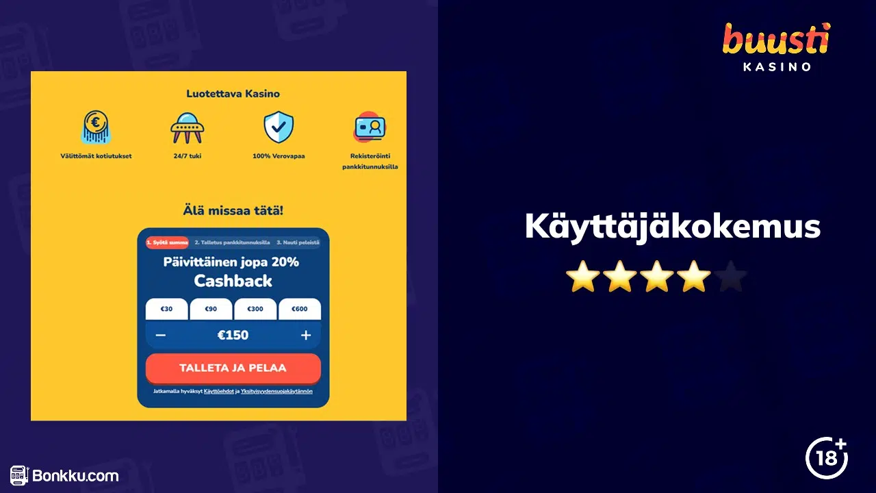 buusti kasino käyttäjäkokemus