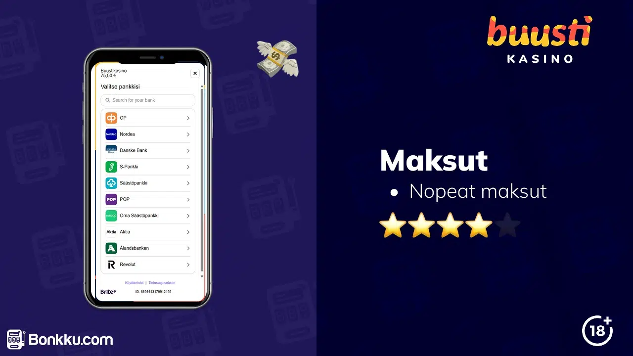 buusti kasino maksut