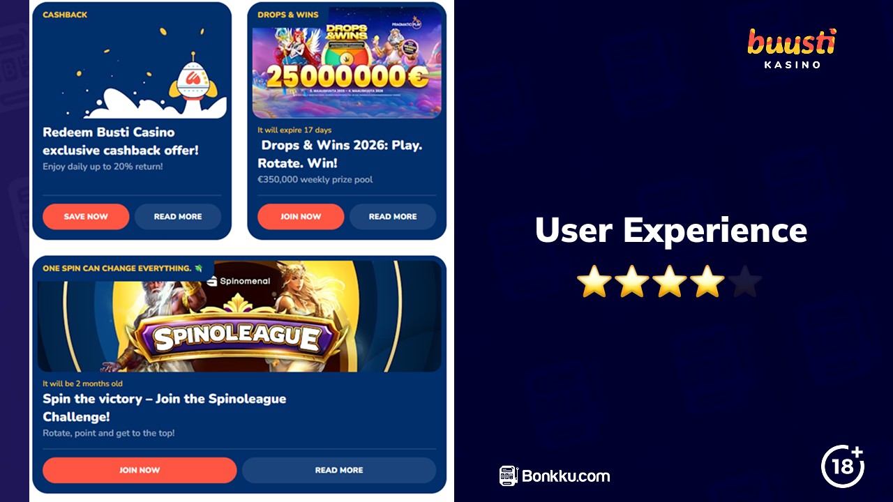 buusti kasino user experience