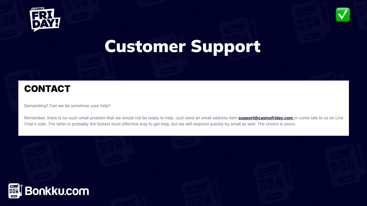casino friday customer support