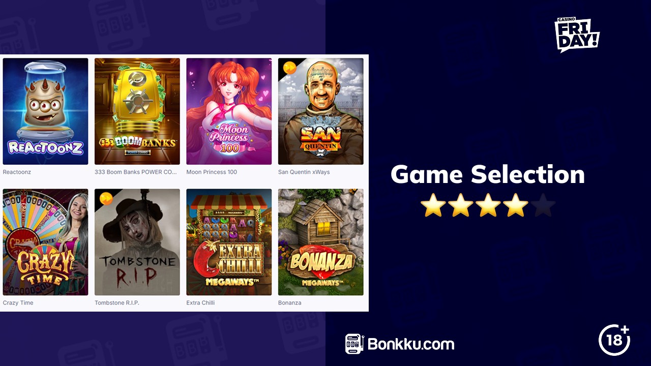 casino friday game selection