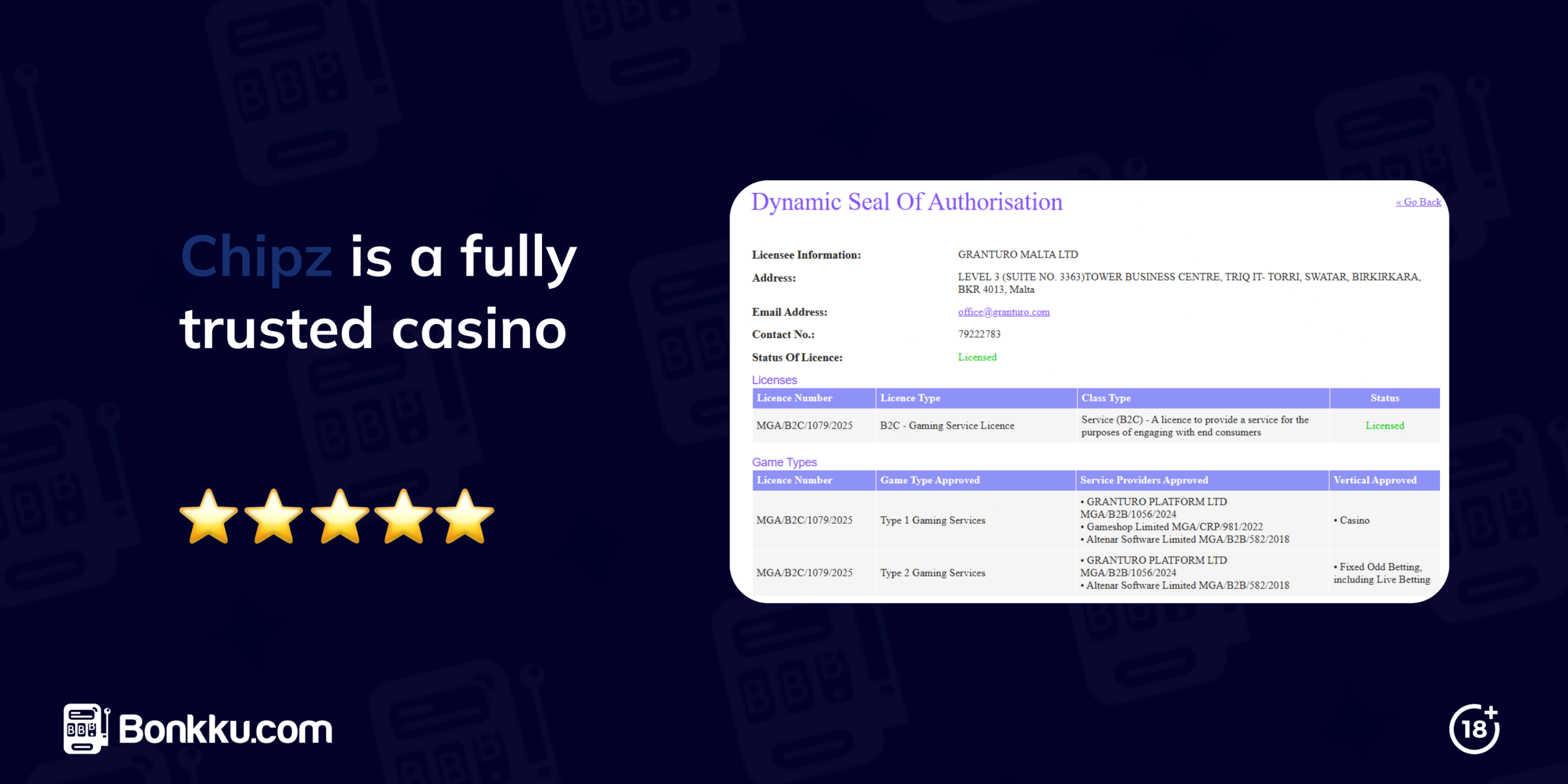 chipz is a fully trusted casino