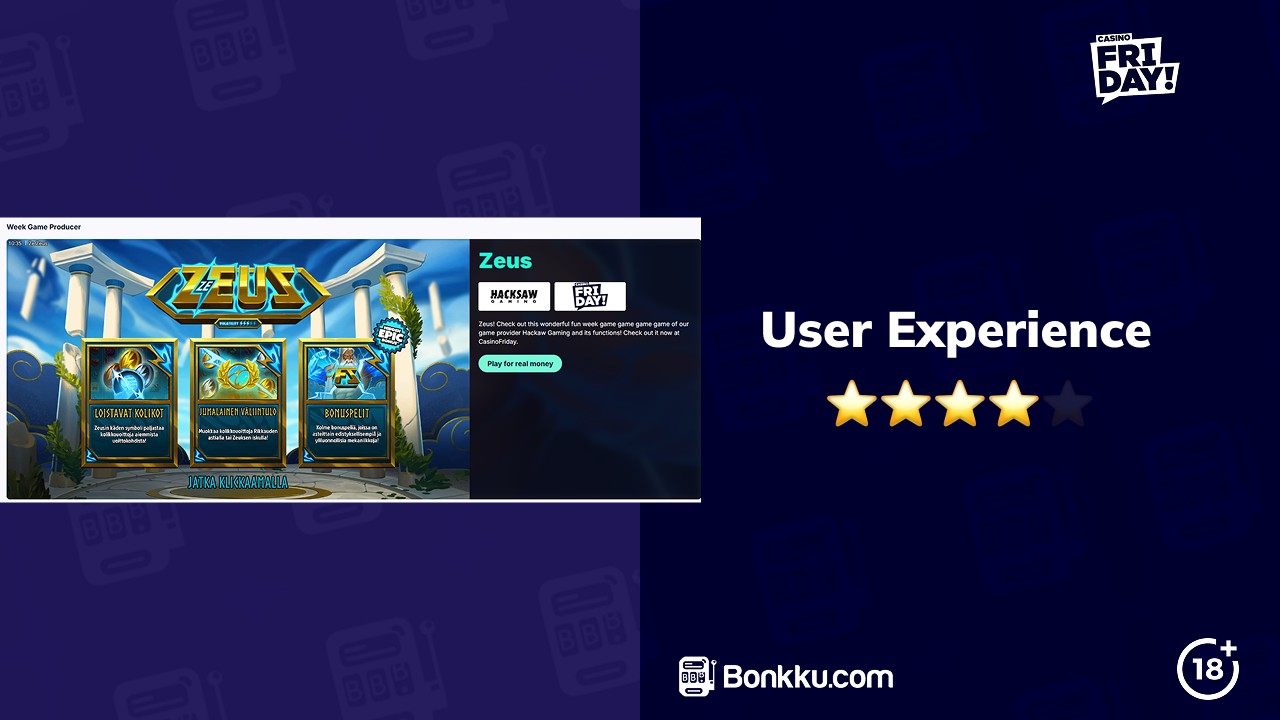user experience at casino friday