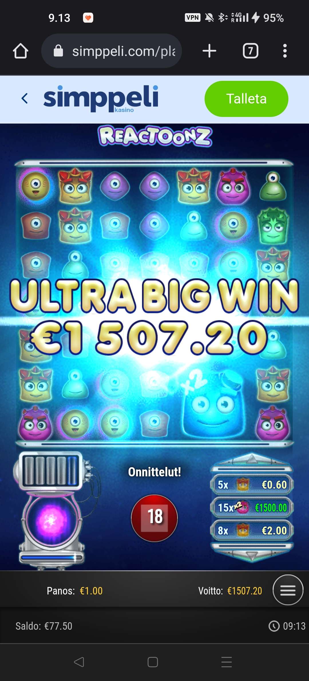 Big wins screenshot