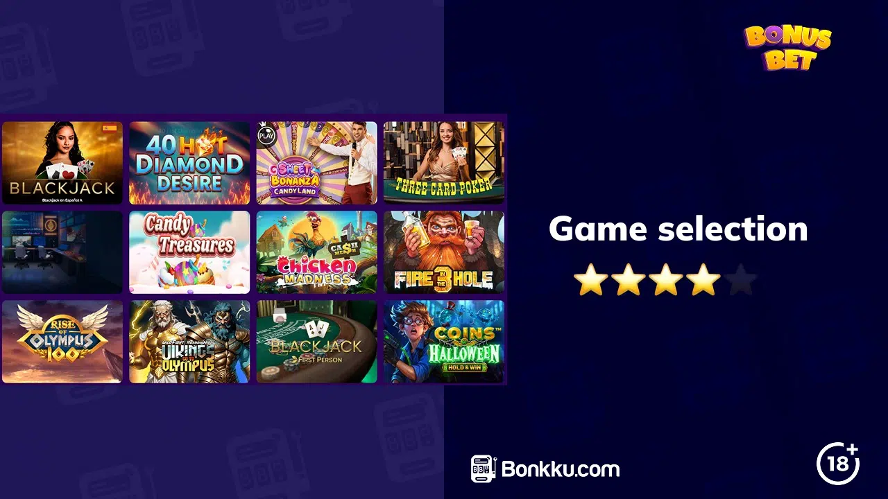 bonusbet game selection