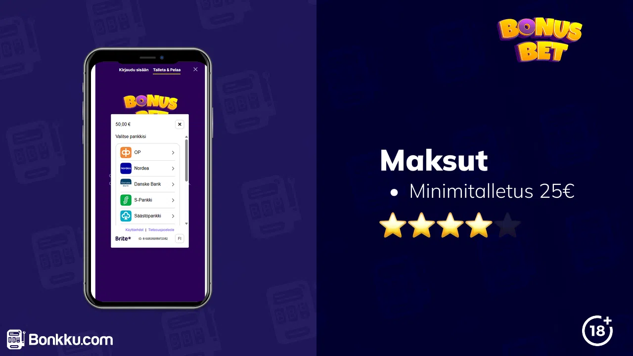 bonusbet maksut