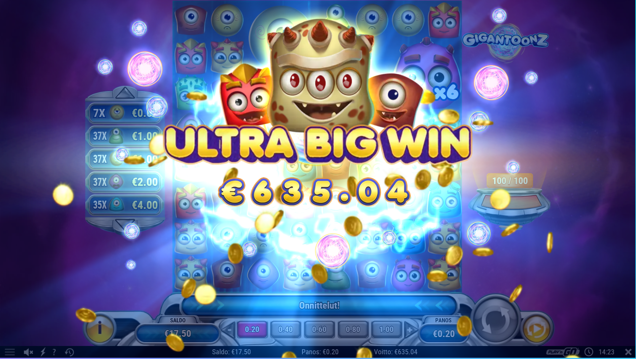 Big wins screenshot