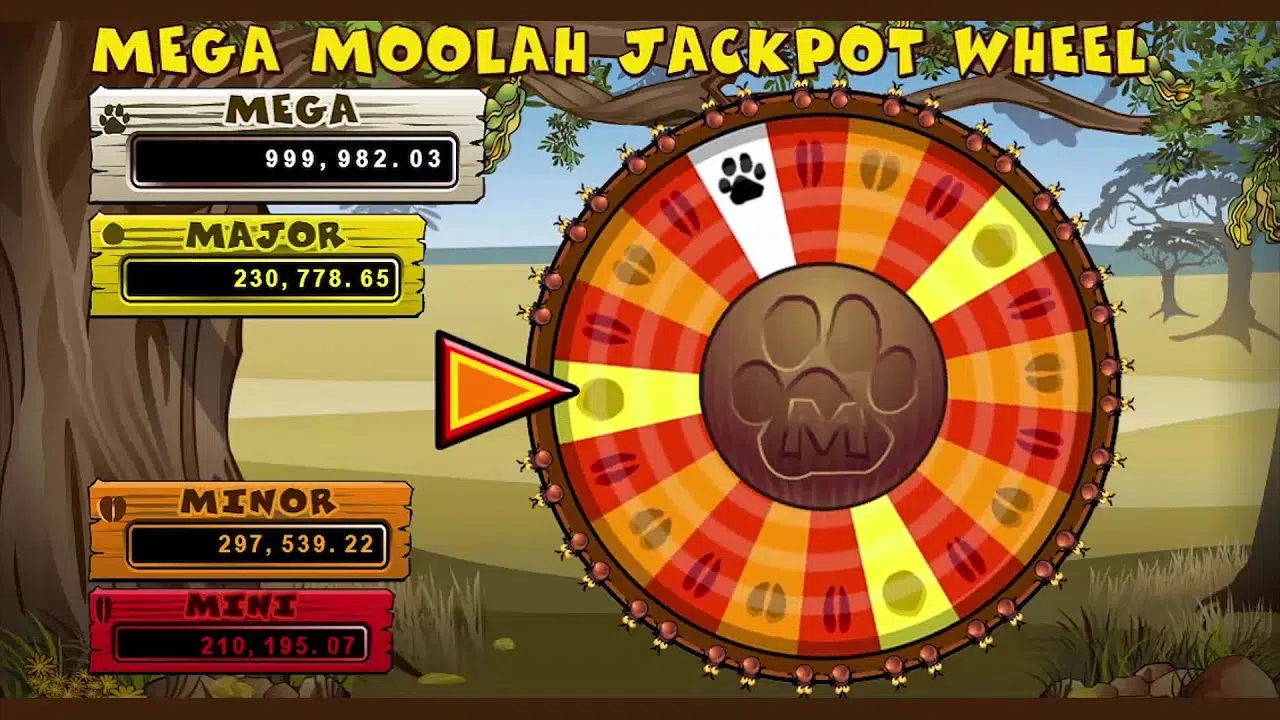 Mega Moolah Jackpot wheel