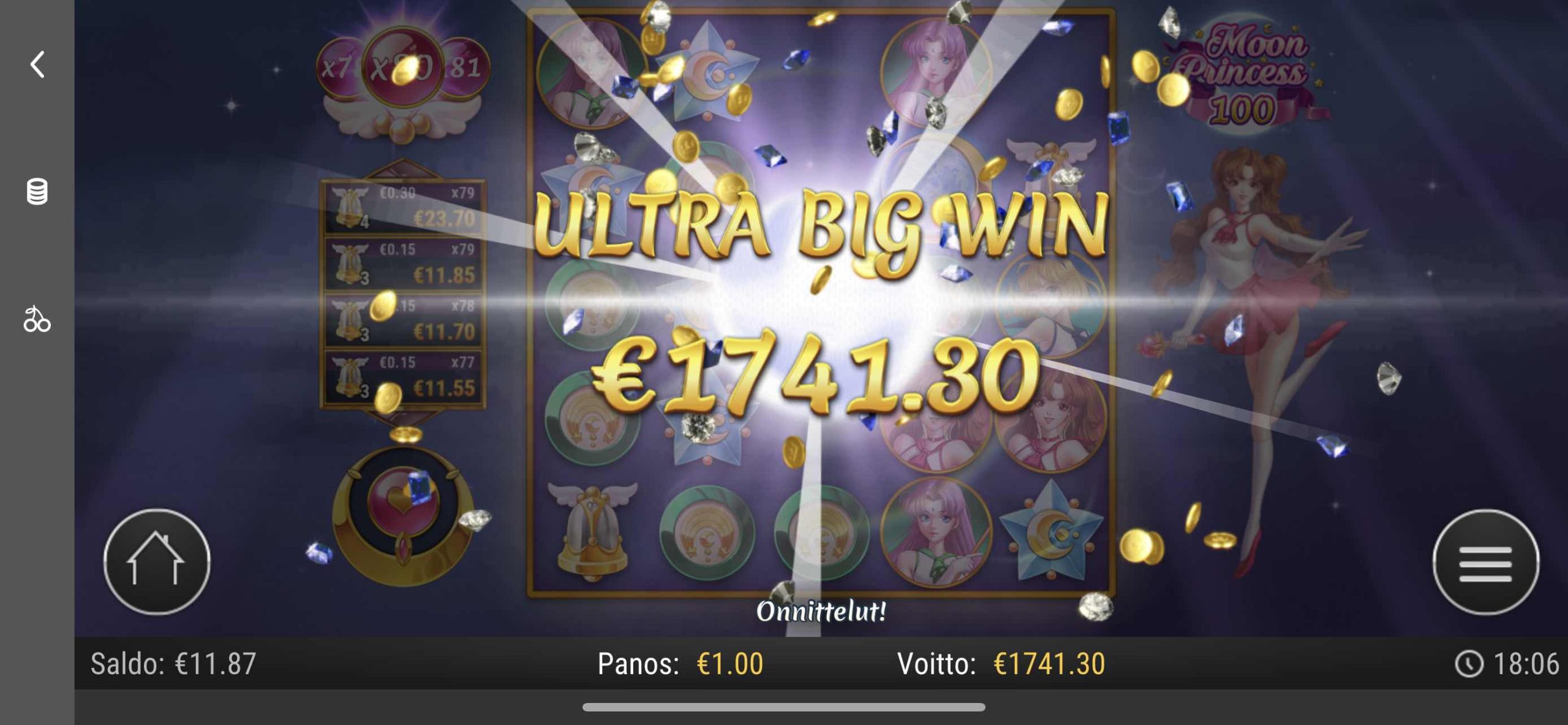 Big wins screenshot