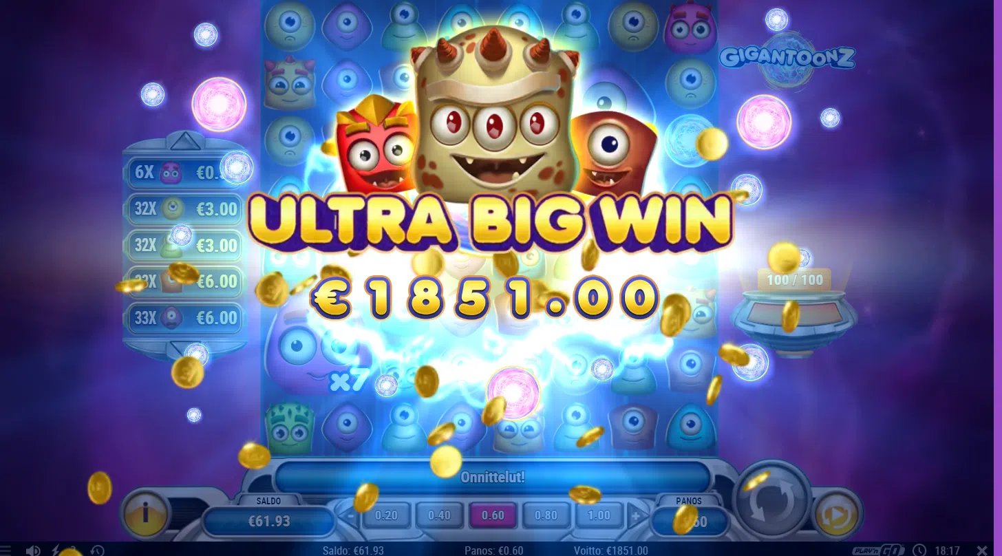 Big wins screenshot