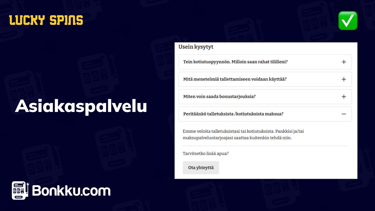 lucky spins casino asiakaspalvelu