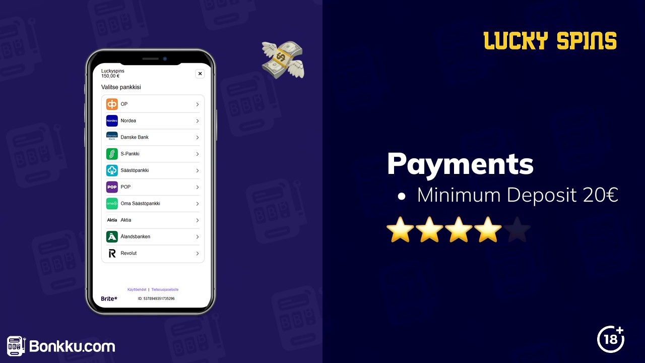 Lucky Spins betalingsmetoder