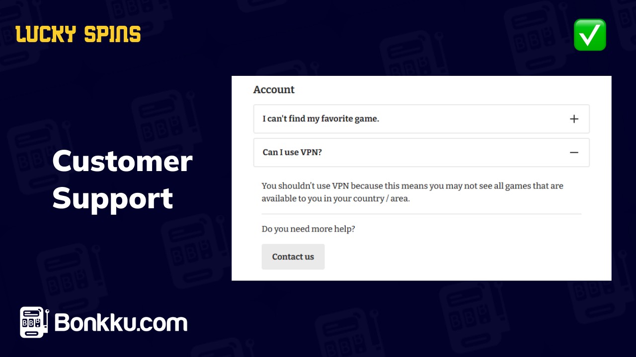 lucky spins customer support