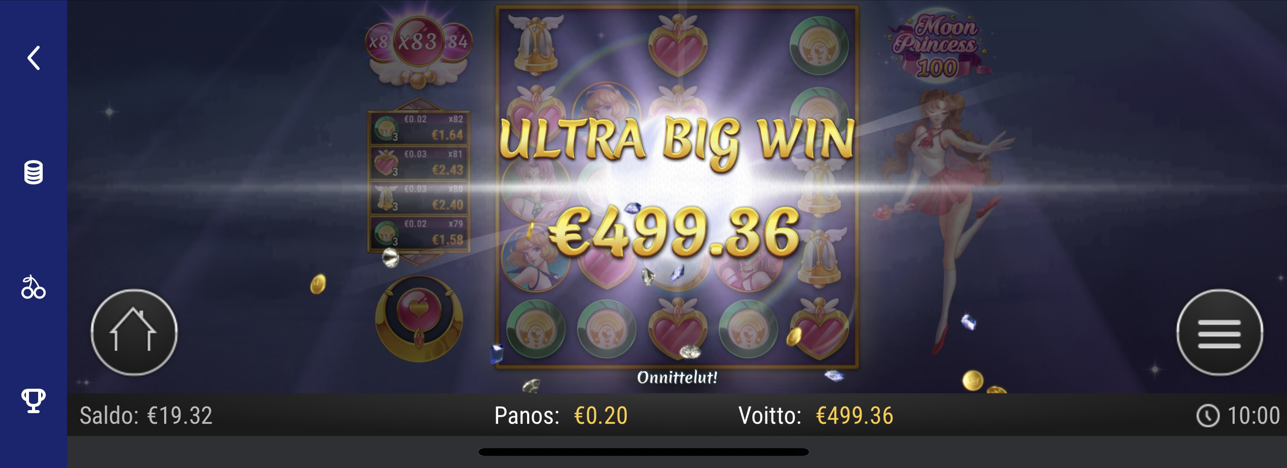 Big wins screenshot