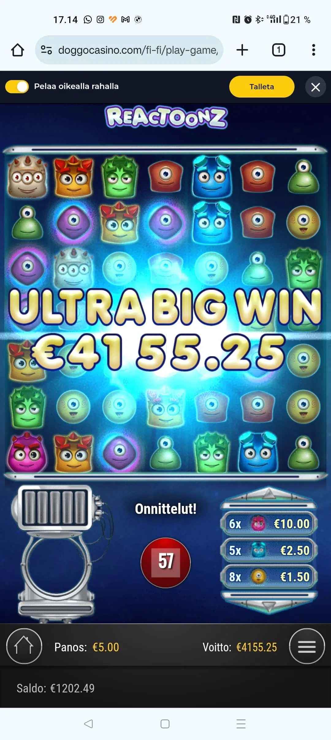 Big wins screenshot