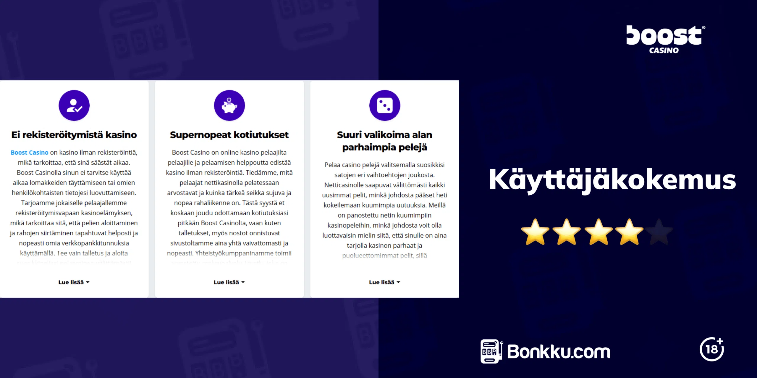 boost casino käyttäjäkokemus